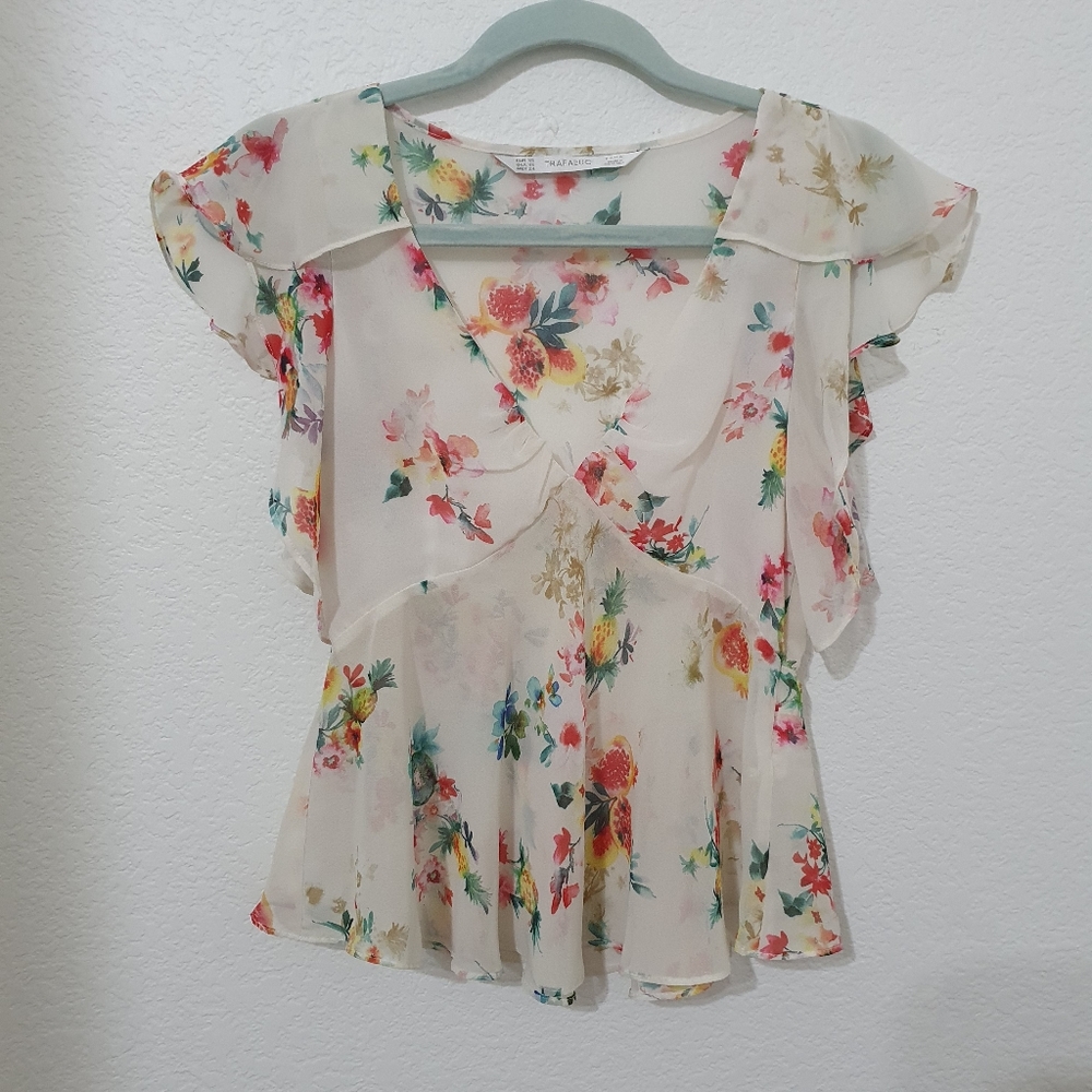 ZARA floral blouse